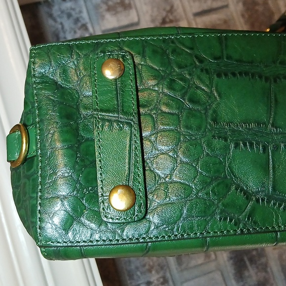 Coach "Ashley" Embossed Leather Croc Satchel - Green (H1275-F20346) - New Withou - Picture 7 of 8